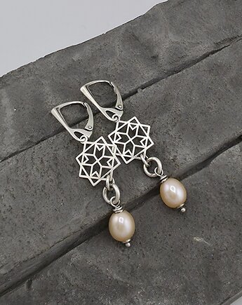 Kolczyki Perły z rozeta I, RayOfArt