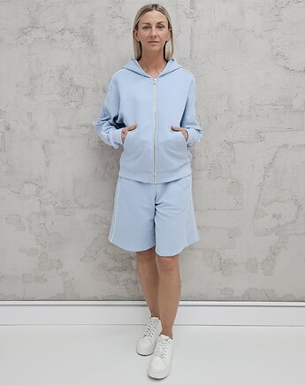 Dita komplet bluza na zamek i spodenki z lamówkamii Baby Blue, Ablush