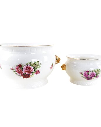 Para ceramicznych waz dekoracyjnych z uchwytami w stylu Art Deco, Przetwory design