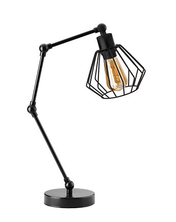 Czarna lampa biurkowa z regulowanym ramieniem AMPARA LOFT, lampy loftowe LYSNE LOFT