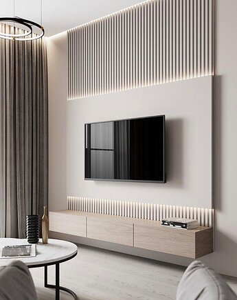 TAMMY - wisząca szafka RTV z szufladami, Papierówka Simple form of furniture