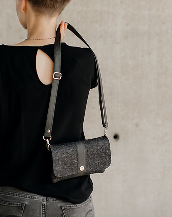 Marmollada - torebka filcowa nerka GRAFITOWA + c, marmollada