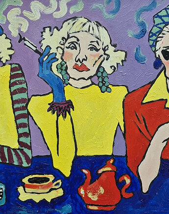Towarzystwo osobliwe, alice oil on canvas