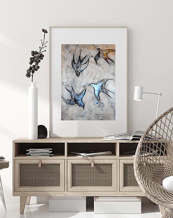 Jaskółki 4 - plakat 50x70, Katarzyna Radzka