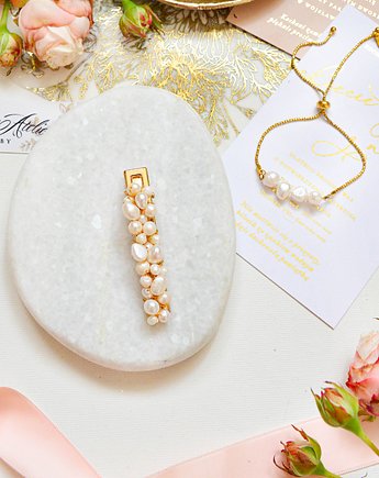 Spinka z perłami naturalnymi słodkowodnymi, Anelis Atelier