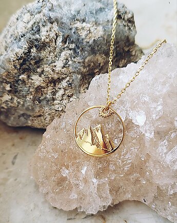 Naszyjnik góry w słońcu -srebro złocone 24K, ISSI Jewelry