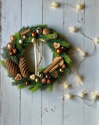 Wianek na Boże Narodzenie, świąteczny wielosezonowy wianek, Rosa