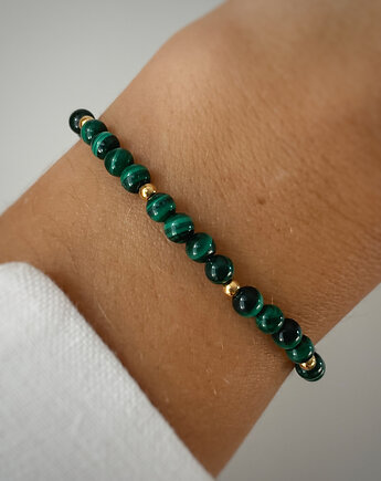 Bransoletka na gumce malachit dobrobyt, obfitość, Bring Biżuteria