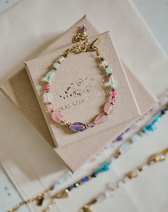 Bransoletka Landrynek N.1 mix kamieni, Okruszek Biżuteria