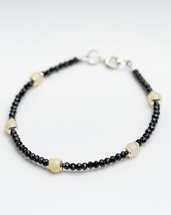 Bransoletka OCHRONA z czarnego turmalinu i bursztynu, AmberMal