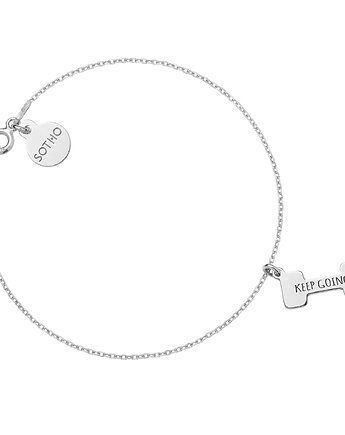 Srebrna bransoletka ciężarek KEEP GOING!, SOTHO