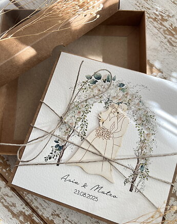 Kartka ślubna z personalizacją ręcznie robiona - Kartka na ślub, sorte