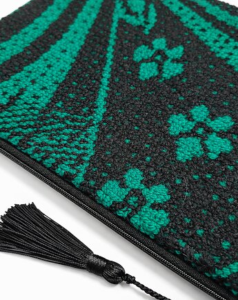 Większa kosmetyczka z tkaniny ludowej, kapotka