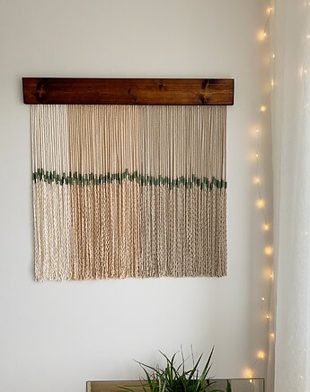 Makrama Modern III na ścianę, sznurki i liście