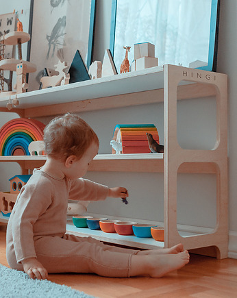 Regał Montessori dla dzieci - HINGI Ori 3 półkowy, PAKOWANIE PREZENTÓW - Jak zapakować prez