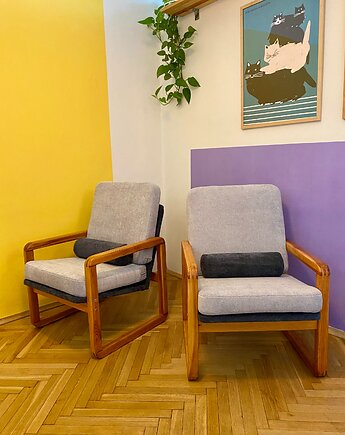 Para foteli Bolek, lata 80, Wooddude Redesign