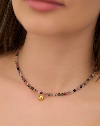 Choker z turmalinów- srebro 925 pozłacane, Coccola JEWELLERY
