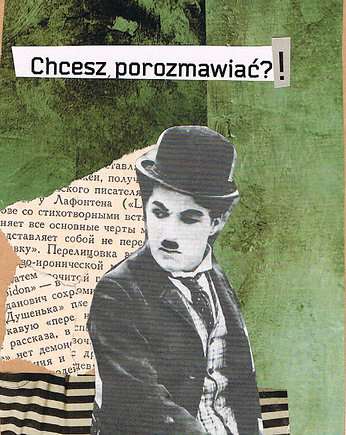 Charlie -  Kolaż - plakat - wydruk, Magda Rzeźniczak