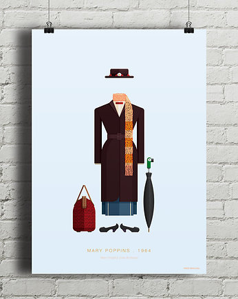 Mary Poppins - plakat art giclee, minimalmill