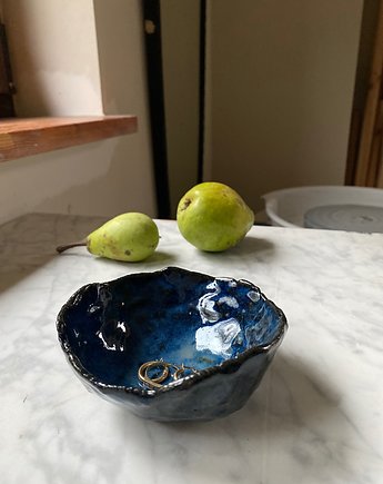 Ceramiczna Miseczka Skorupka na Biżuterię Granatowa Cudo Oceanu, Maison Fragile