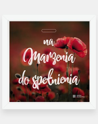 Ramka Skarbonka na Dzień Matki czerwone maki, Ramka Skarbonka