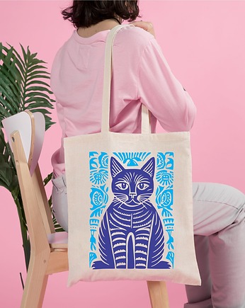 Torba bawełniana Niebieski kot, ART ORGANIC