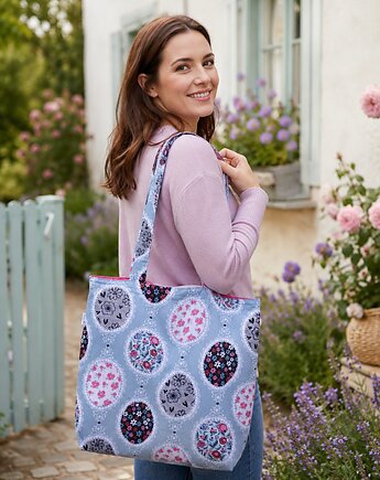 Torba shopper torba na zakupy shopperka torba zakupowa koronki, Uszyciuch