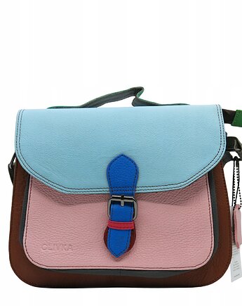 Torebka do ręki na ramię skórzana damska oryginalna kolorowa OLIVKA, Olivka Warsaw