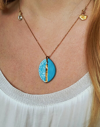 Naszyjnik pozłacany Niebieski Koralowiec Kolekcja Parian, ZIĘBA