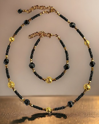 KOMPLET naszyjnik i bransoletka GLAM :: krótki naszyjnik choker., kaktusia