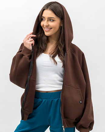Bluza z kapturem na zamek ,,IKBAL" czekolada, 3 for U