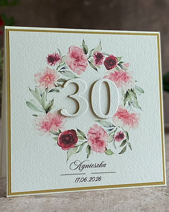 Personalizowana kartka na 30 urodziny, BH 21, Anna Art and Crafts
