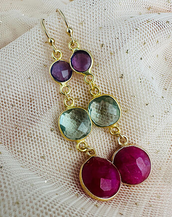 LOVELY MORNING - kolczyki kamienie szlachetne srebro pozłacane, Anemon Atelier