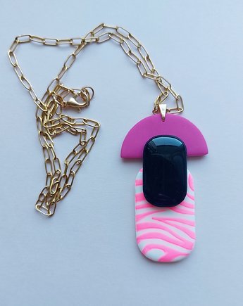 Naszyjnik "Różowa zebra w towarzystwie", Parami jewelry