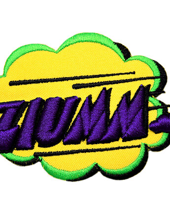 Naszywka naprasowanka ZIUM ŻÓŁTY 3D termoprzylepna haft 6x7,2cm, Wyszywane