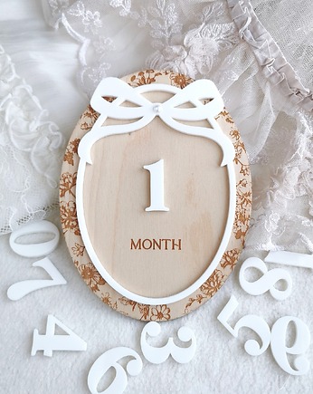 Tabliczka do zdjęć dla noworodka, tabliczka z miesiącami, pierwszy rok, ONAiON