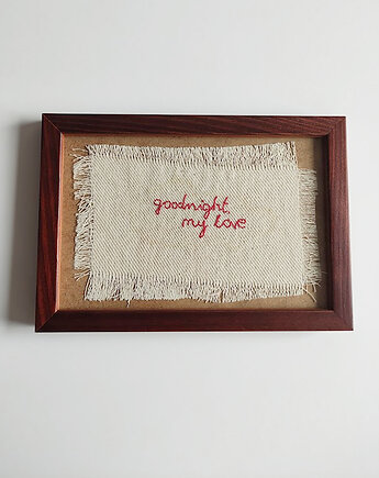 Haftowany napis w stylu retro, Michalina Mruczek Handmade