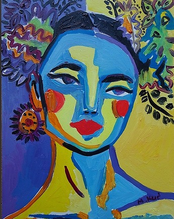 Obraz do salonu portret hiszpańskiej dziewczyny, alice oil on canvas