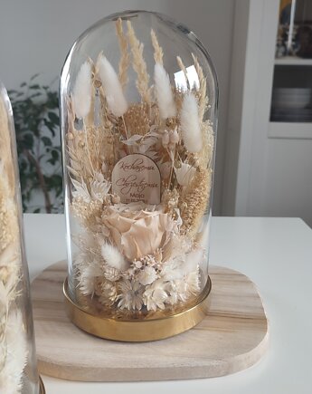 Szklana kopuła z suszonymi kwiatami L podziękowania dla Rodziców, Fiori di Antonietta