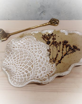 Podstawka ceramiczna na świece , biżuterię lub kadzidło, AM Natural Home Pracownia Ceramiczna