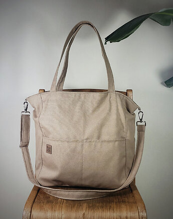 Lazy bag Pocket  torba ciemnobeżowa bawełniana eco, hairoo