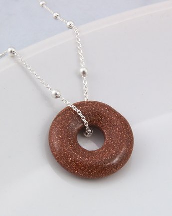 Naszyjnik piasek pustyni donut 18 mm, prezent dla koleżanki mamy lub siostry, By Sendi