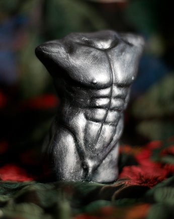 Rzeźba z gipsu figurka mężczyzna kolor srebrny, JBJart Justyna Jaszke