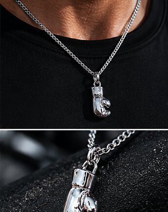 Naszyjnik męski  RĘKAWICA BOKSERSKA- srebro, złoto, ISSI Jewelry