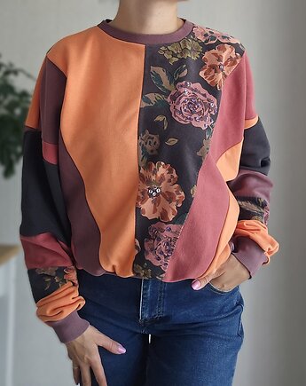 Bluza patchwork - Copper Bloom - One of a kind - oversize, Motka Bag