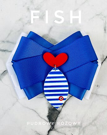 Brosza Pop Art z Rybką Marine New Kolekcja FISH, Pudrowy Różowy