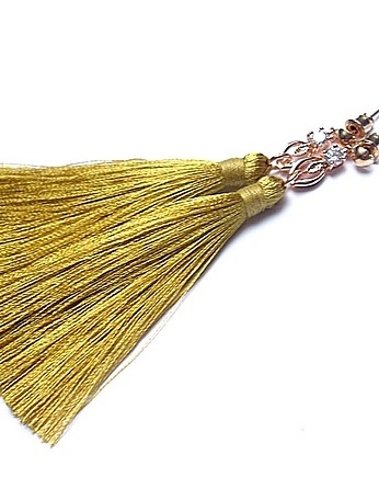 Kolczyki chwosty BOHO /MUSTARD/, KiKa pracownia