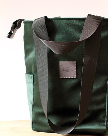 Torbo-plecak fotograficzny Zieleń butelkowa welur wodoodporny plecak na aparat, equipo