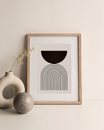 PLAKAT abstrakcyjny mid century modern grafika, black dot studio