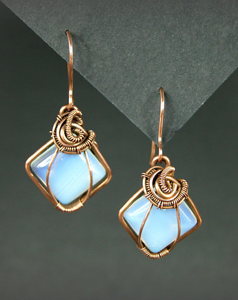 Kolczyki z opalem, Blue Pearl Art